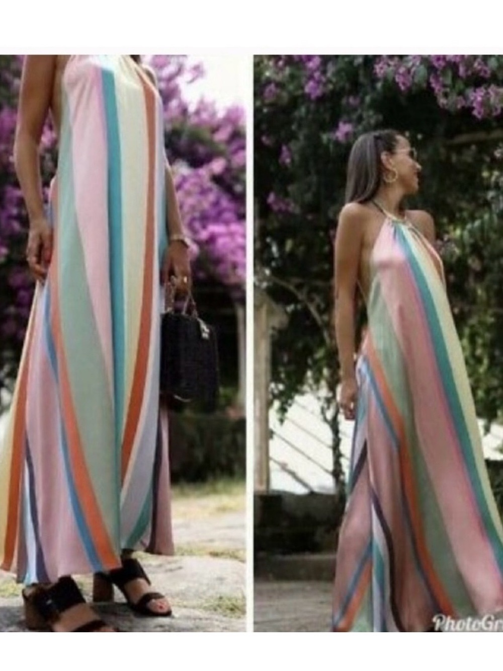 Zara Multicolor Vertical Stripe Maxi Dress - Sleeveless - Picture 4 of 10